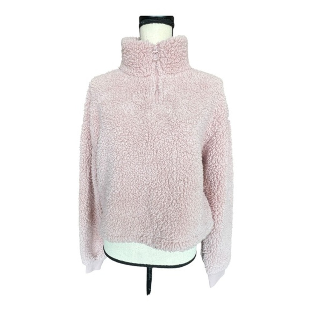 Love Tree Pink Sherpa Half Zip Teddy Pullover Size M